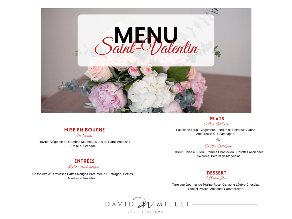 menu saint valentin david millet